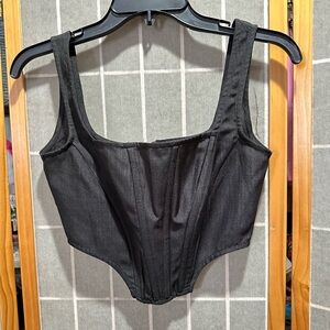 SHEIN Black Structured Corset Top